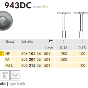 Diamond Coated Osteotomy Saws 943DC FG L 100 L 0.15mm Extra Fine