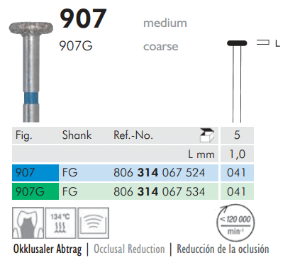 Meisinger Diamond Wheel 907 FG 041 Medium L 1.0mm