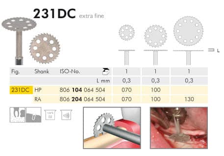 Diamond Coated Osteotomy Saws HP 231DC L 0.3mm Extra Fine