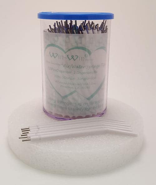 WYKLEAir/Water Syringe Tips With Metal Tube (Metal/White) 125/pk #8651B-125