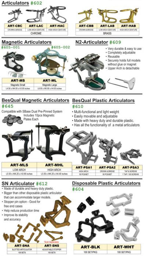 Meta Dental Corp Articulators, All Types & Sizes #602