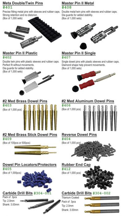 Meta Dental Corp Dowel Pins, Master Pins, Twin Pins, All Types & Sizes #401