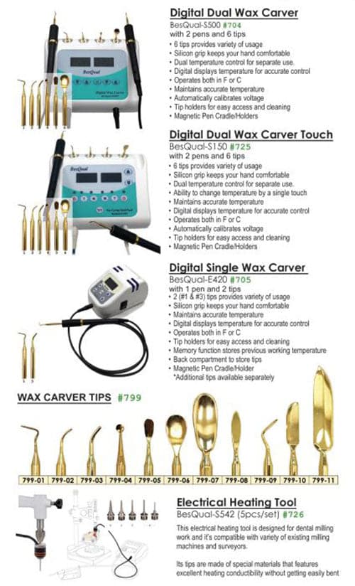Meta Dental Corp Digital Wax Carvers, Tips, Heating Tool, All Types & Sizes #704