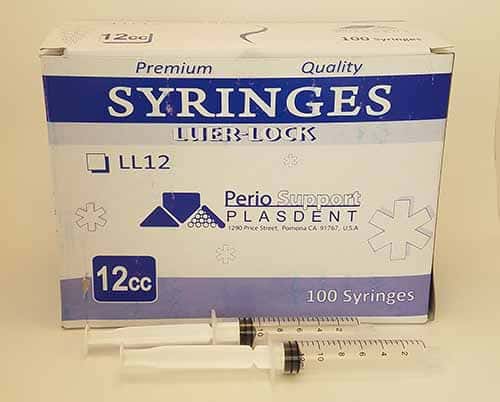 Plasdent Corporation Disposable Luer-Lock Syringes 12cc
