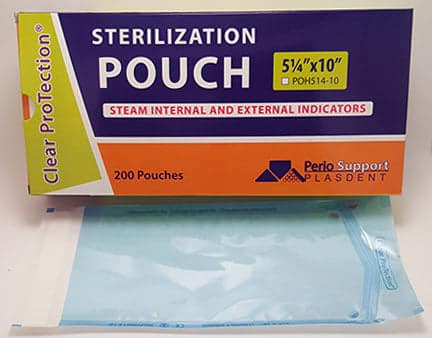 Plasdent Corporation Sterilization Pouches 5-1/4"x10" 200/pk