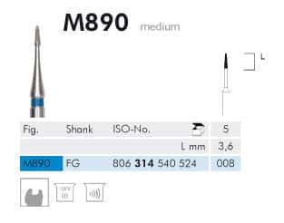 Meisinger Micro Diamond M890 FG 008 Medium L 3.6mm