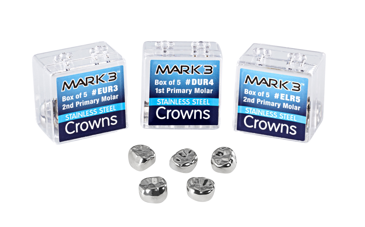 MARK3 Stainless Steel Crowns 2nd Primary Molar E-UR-7 5/bx.