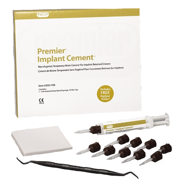 Premier Dental Implant Cement Standard Pack 5ml. Automix Syringe and Tips